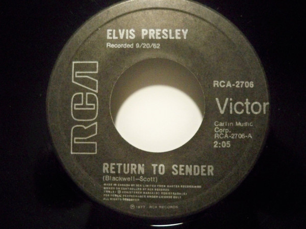 Elvis – Return To Sender / Where Do You Come From?   vinilo single 7″ usado - Imagen 2
