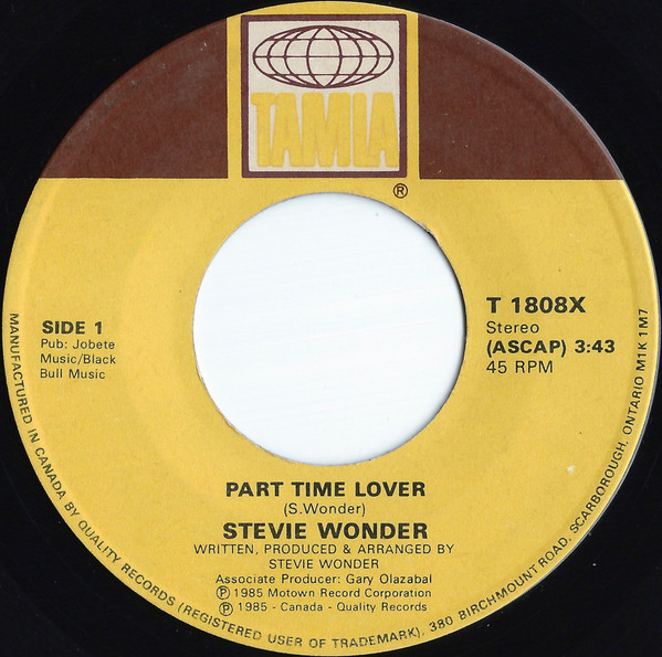 Stevie Wonder – Part-Time Lover   vinilo single 7″ usado
