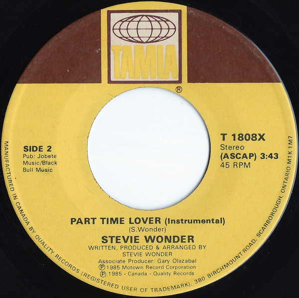 Stevie Wonder – Part-Time Lover   vinilo single 7″ usado - Imagen 2
