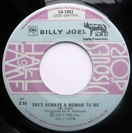 Billy Joel – Just The Way You Are / She's Always A Woman To Me   vinilo single 7″ usado - Imagen 2