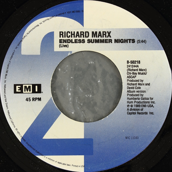 Richard Marx – Angelia   single 7″ usado - Imagen 2