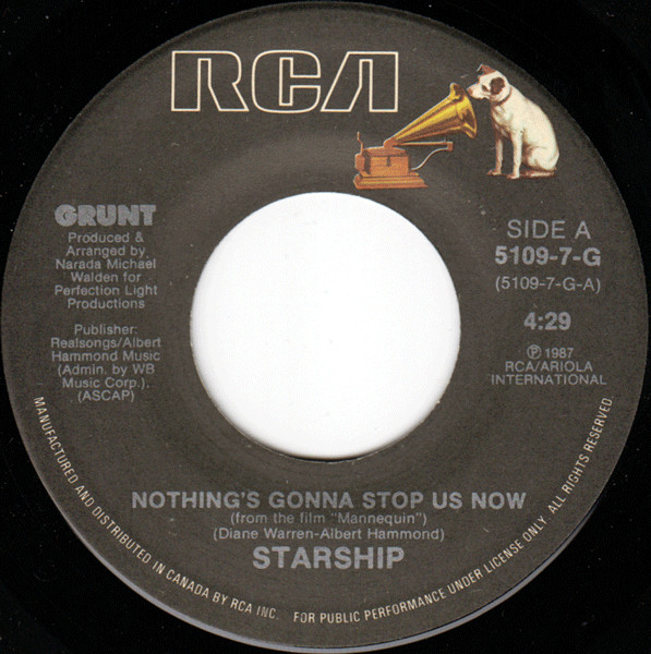Starship  – Nothing's Gonna Stop Us Now   vinilo single 7″ usado