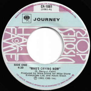 Journey – Who's Crying Now / Don't Stop Believin'   vinilo single 7″ usado