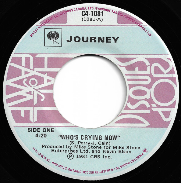Journey – Who's Crying Now / Don't Stop Believin'   vinilo single 7″ usado