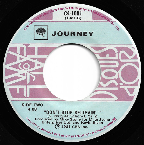Journey – Who's Crying Now / Don't Stop Believin'   vinilo single 7″ usado - Imagen 2