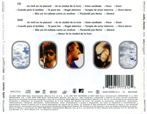 Soda Stereo – MTV Unplugged Comfort Y Musica Para Volar (CD + DVD)  nuevo - Imagen 2