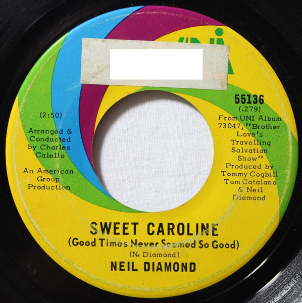 Neil Diamond – Sweet Caroline (Good Times Never Seemed So Good) vinilo single 7″ usado