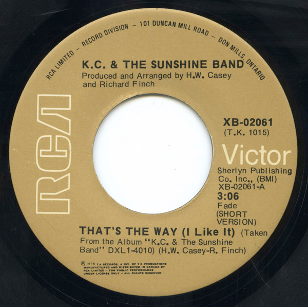 K.C. & The Sunshine Band – That's The Way (I Like It) vinilo single 7″ usado