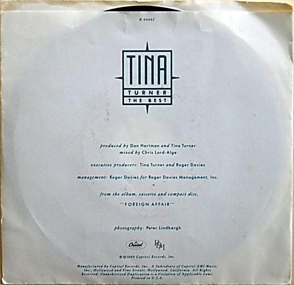 Tina Turner – The Best vinilo single 7″ usado - Imagen 2