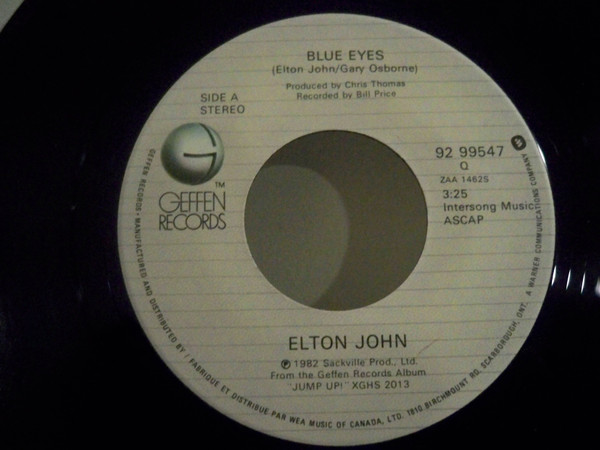 Elton John – Blue Eyes / Hey Papa Legba vinilo single 7″ usado