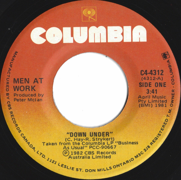 Men At Work – Down Under vinilo single 7″ usado