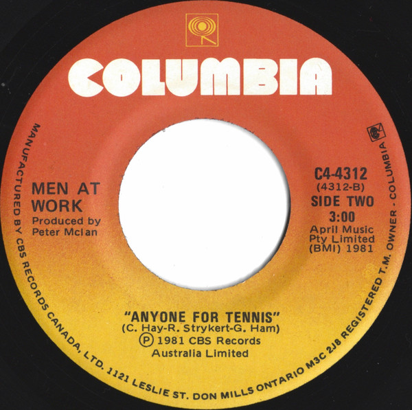 Men At Work – Down Under vinilo single 7″ usado - Imagen 2