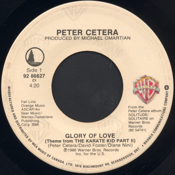 Peter Cetera – Glory Of Love vinilo single 7″ usado