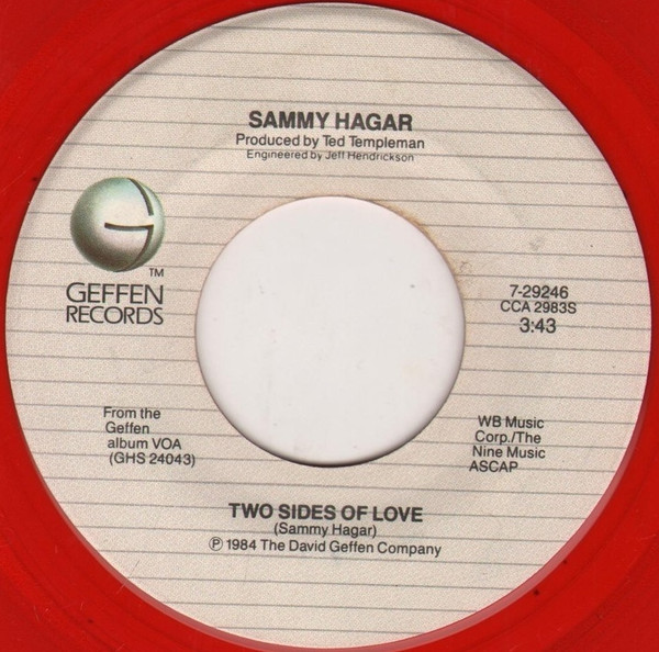 Sammy Hagar – Two Sides Of Love vinilo single 7″ usado