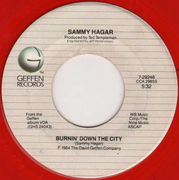 Sammy Hagar – Two Sides Of Love vinilo single 7″ usado - Imagen 2