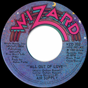 Air Supply – All Out Of Love   vinilo single 7″ usado