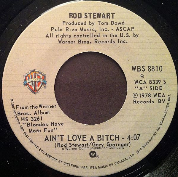 Rod Stewart – Ain't Love A Bitch vinilo single 7″ usado