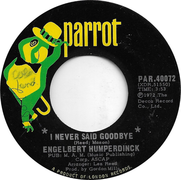 Engelbert Humperdinck – I Never Said Goodbye vinilo single 7″ usado