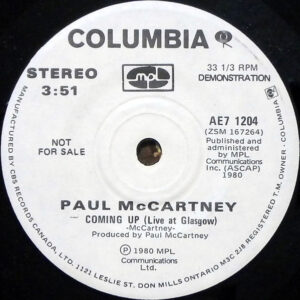 Paul McCartney – Coming Up (Live At Glasgow)    vinilo single 7″ usado