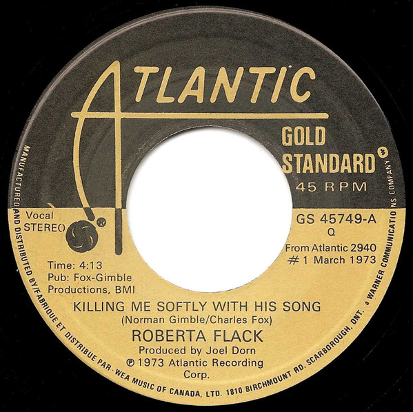 Roberta Flack – Killing Me Softly With His Song / Feel Like Making Love vinilo single 7″ usado