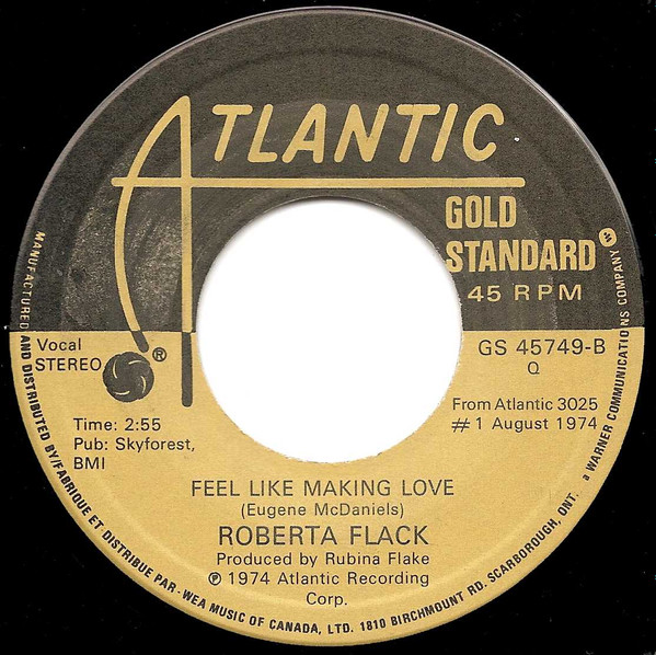 Roberta Flack – Killing Me Softly With His Song / Feel Like Making Love vinilo single 7″ usado - Imagen 2