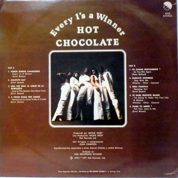 Hot Chocolate – Every 1´s A Winner vinilo usado - Imagen 2