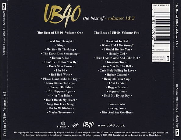 UB40 – The Best Of UB40 - Volumes 1 & 2 cd doble nuevo - Imagen 2