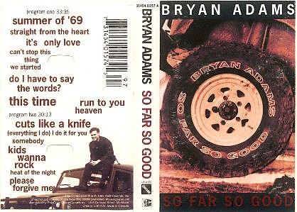 Bryan Adams – So Far So Good cassette usado