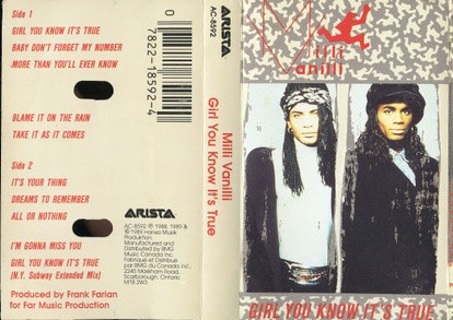 Milli Vanilli – Girl You Know It's True   cassette usado