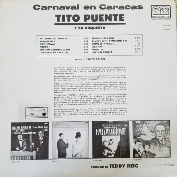 Tito Puente Y Su Orquesta – Carnaval En Caracas vinilo usado - Imagen 2