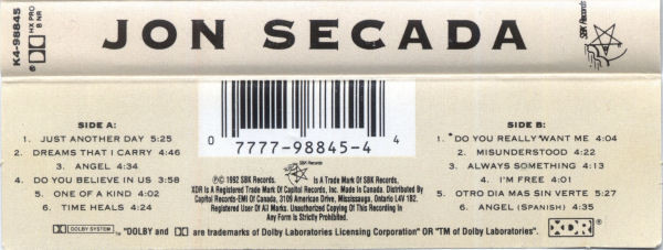Jon Secada – Jon Secada cassette usado - Imagen 2
