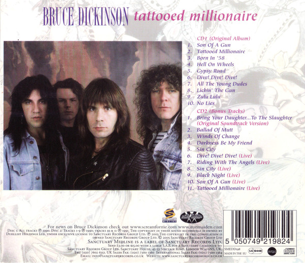 Bruce Dickinson – Tattooed Millionaire cd doble nuevo - Imagen 2