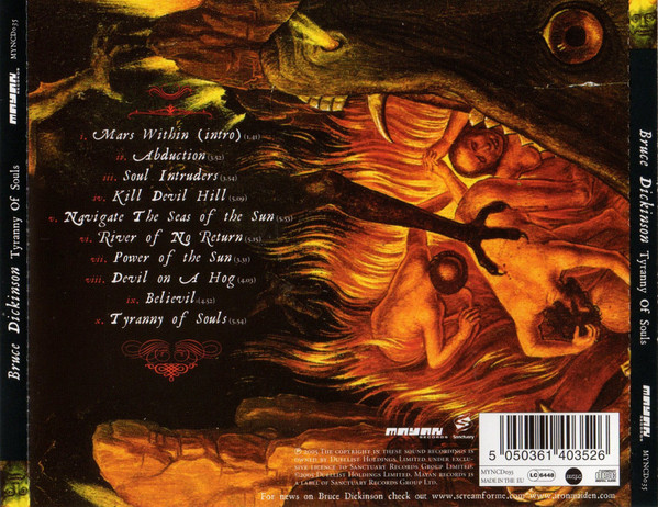 Bruce Dickinson – Tyranny Of Souls cd nuevo - Imagen 2