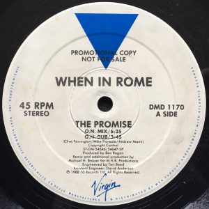 When In Rome – The Promise maxi single usado