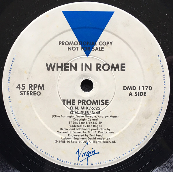 When In Rome – The Promise maxi single usado