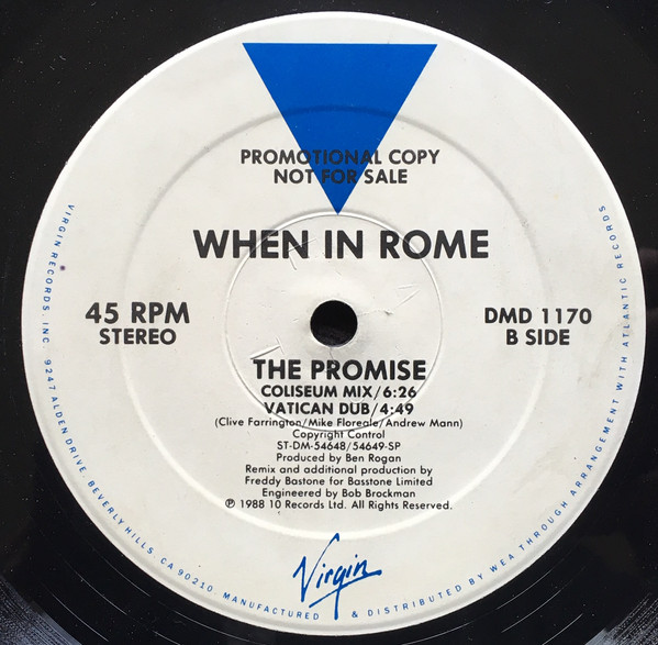 When In Rome – The Promise maxi single usado - Imagen 2
