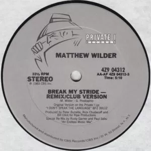 Matthew Wilder – Break My Stride maxi single usado
