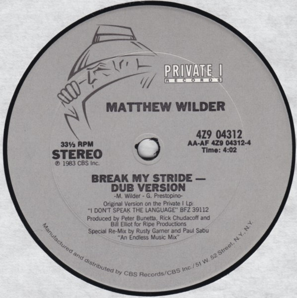 Matthew Wilder – Break My Stride maxi single usado - Imagen 2