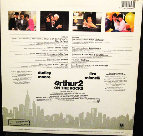 Various – Arthur 2 On The Rocks - Original Motion Picture Soundtrack vinilo usado - Imagen 2