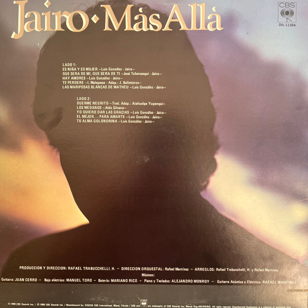 Jairo – Más Allá vinilo usado - Imagen 2