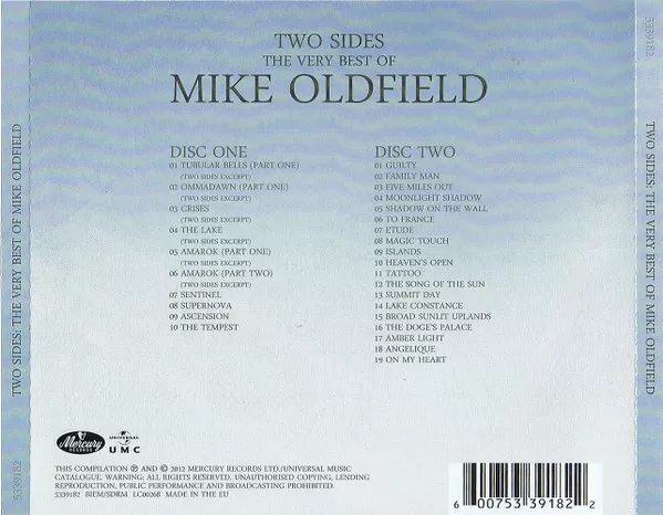 Mike Oldfield – Two Sides (The Very Best Of Mike Oldfield) cd doble nuevo - Imagen 2
