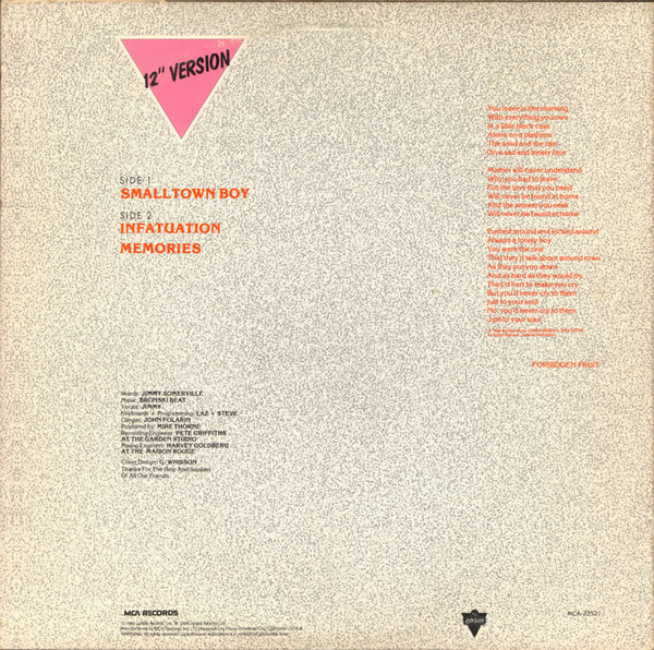 Bronski Beat – Smalltown Boy maxi single usado - Imagen 2