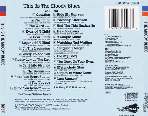 The Moody Blues – This Is The Moody Blues cd doble nuevo - Imagen 2