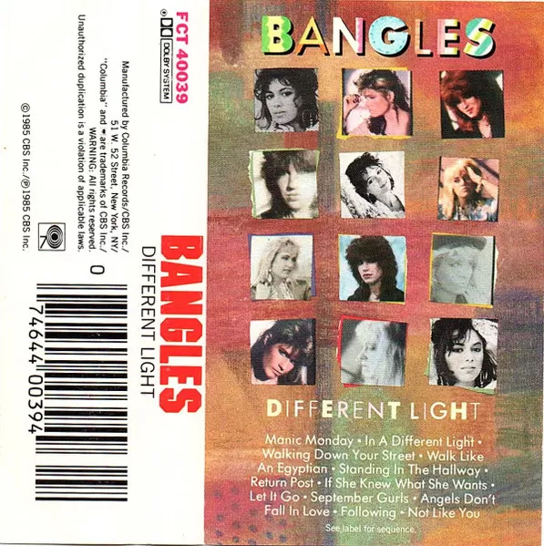Bangles – Different Light cassette usado