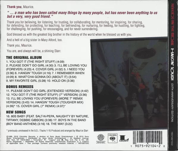 New Kids On The Block – Hangin' Tough cd nuevo digipack - Imagen 3