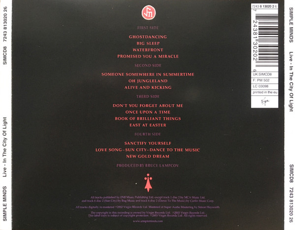 Simple Minds – Live (In The City Of Light) cd doble nuevo - Imagen 2