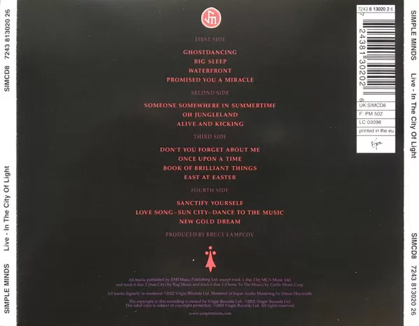Simple Minds – Live (In The City Of Light) cd doble nuevo - Imagen 2
