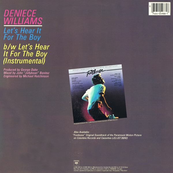 Deniece Williams – Let's Hear It For The Boy (Extended Dance Remix) maxi single usado - Imagen 2