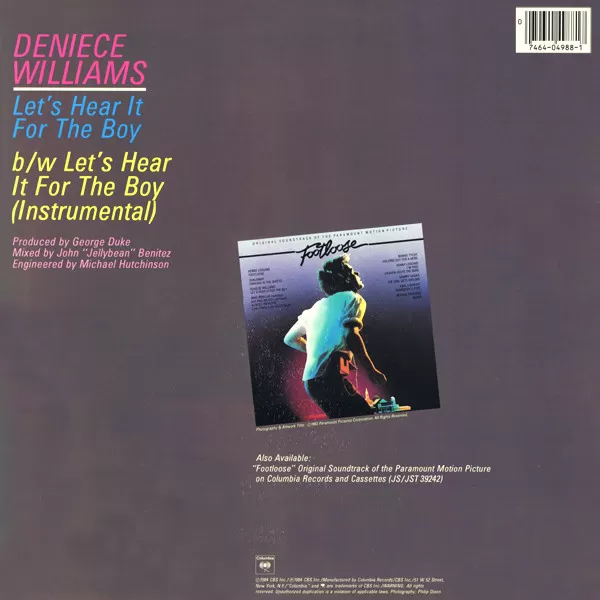 Deniece Williams – Let's Hear It For The Boy (Extended Dance Remix) maxi single usado - Imagen 2