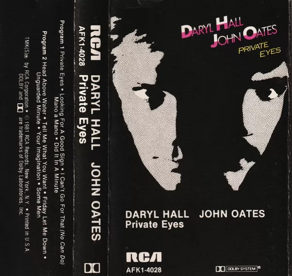 Daryl Hall & John Oates – Private Eyes cassette usado